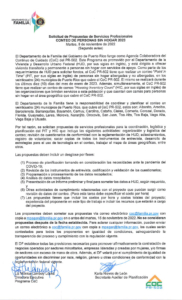 Segunda Solicitud de Propuestas de Servicios Profesionales - Conteo de Personas sin Hogar 2023