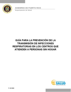 GUÍA PARA LA PREVENCIÓN DE LA TRANSMISIÓN DE INFECCIONES RESPIRATORIAS EN LOS CENTROS QUE ATIENDEN A PERSONAS SIN HOGAR