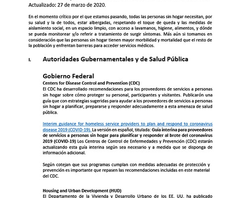 Plan de Acción ante la crisis del COVID-19