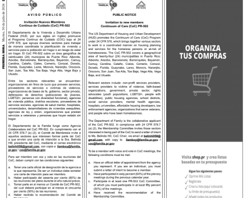 Invitación Nuevos Miembros Continuo de Cuidado (CoC)